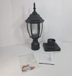 Craftmade Z285-TB Bent Glass Outdoor Post Light Lantern Textured Matte Black NEW